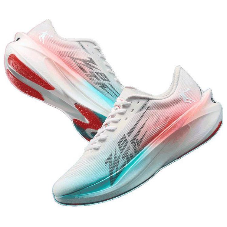 QIAODAN Feiying PB4.0 Running Shoes Men’s Low Top Jordan White/Ice Cool Blue