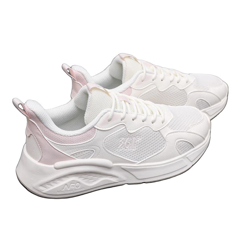 361° Slip Resistant And Breathable Low top Sprint Running Shoes Women’s White Pink
