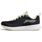 Li Ning Comfortable Cushioning Slip Resistant Abrasion Resistant Breathable Low top Running Shoes Women's Black Green