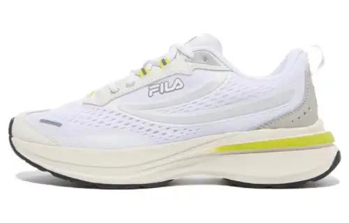 FILA Fabric Comfortable Low top Running Shoes Men's White Yellow Korean Style