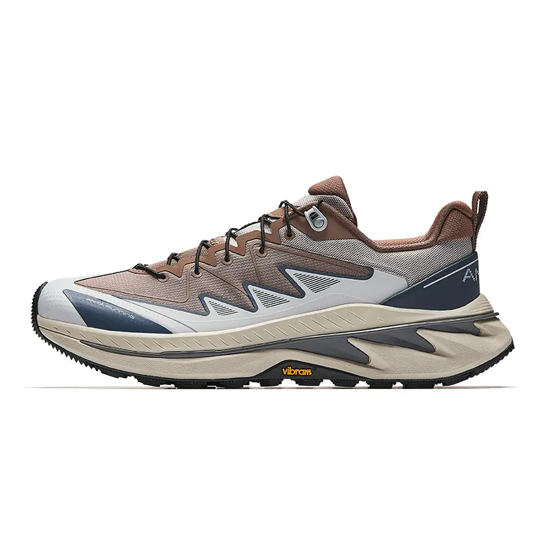Anta Wilderness PRO Fabric Cushioning Abrasion Resistant Low top Casual Running Shoes Men's Brown White Blue