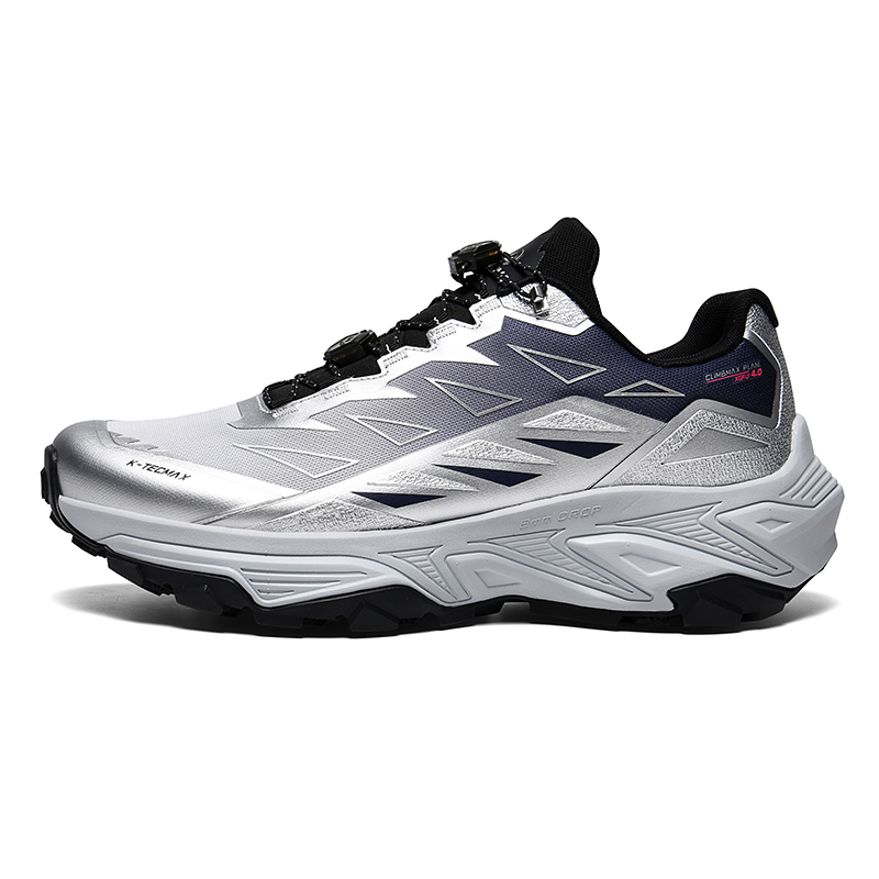 GLUNA Cushioning Slip Resistant Abrasion Resistant Low top Carbon Plate Running Shoes Unisex Silver Purple