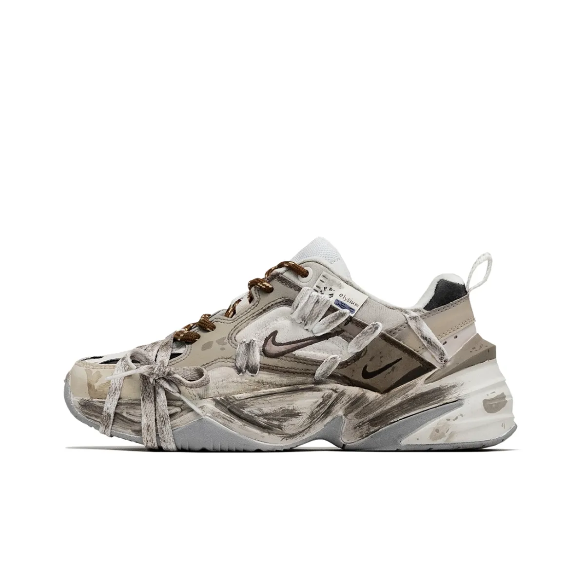 Nike M2K Tekno Net Texture, Sandstorm Center Cushioning Abrasion Resistant Cushioning, Wear Resistant Low top