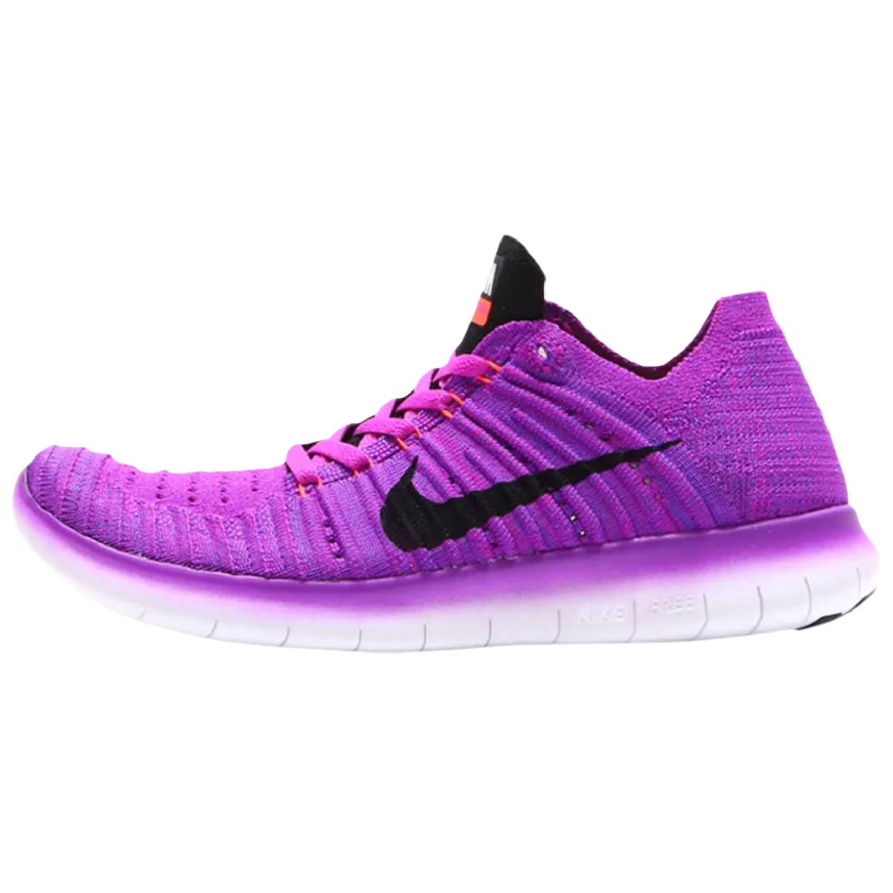 Nike Free RN Flyknit Slip Resistant Abrasion Resistant Low top Casual Running Shoes Women’s Purple