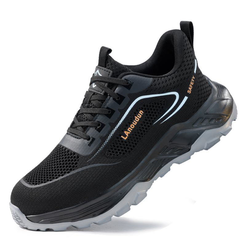 LANOUDUN Breathable Impact Resistant Low top Outdoor Shoes Unisex Black