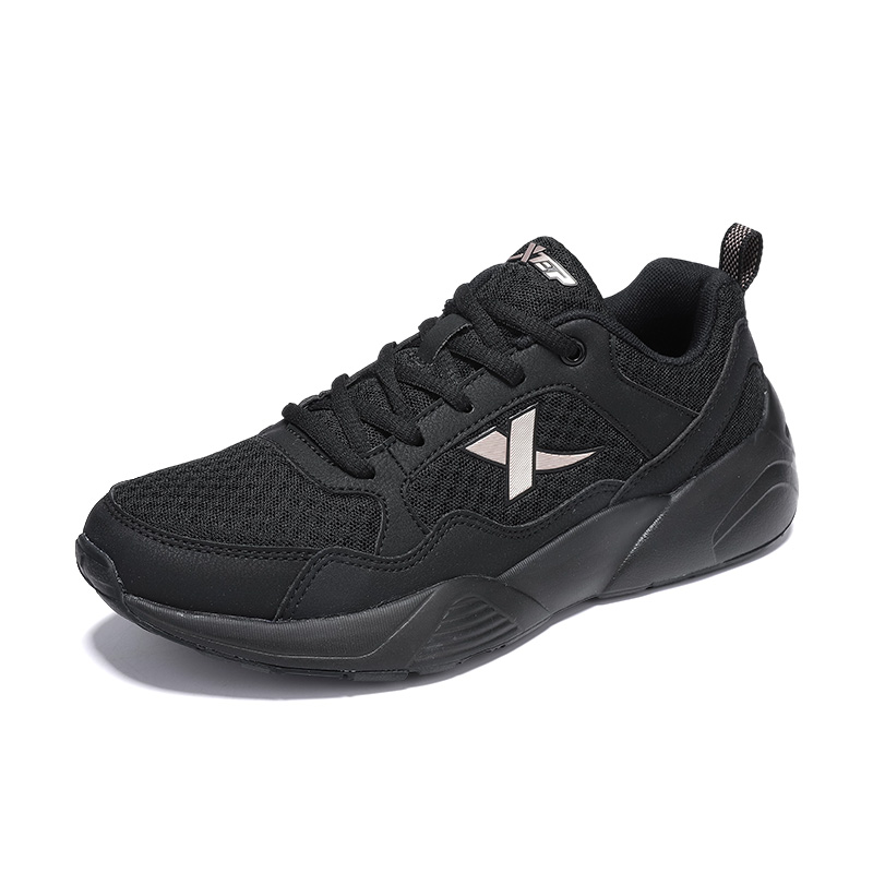 XTEP Cushioning, Wear Resistant Low top Casual Running Shoes Women’s Black Rose Gold