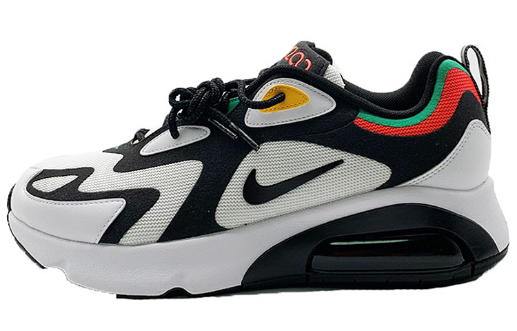 Nike Air Max 200 retro comfortable fabric low-top casual running shoes men's black and white