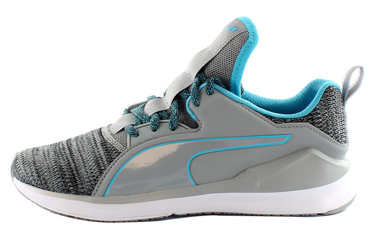 PUMA Fierce Lace Knit Slip Resistant Lightweight Abrasion Resistant Low top Running Shoes Women's Gray Blue