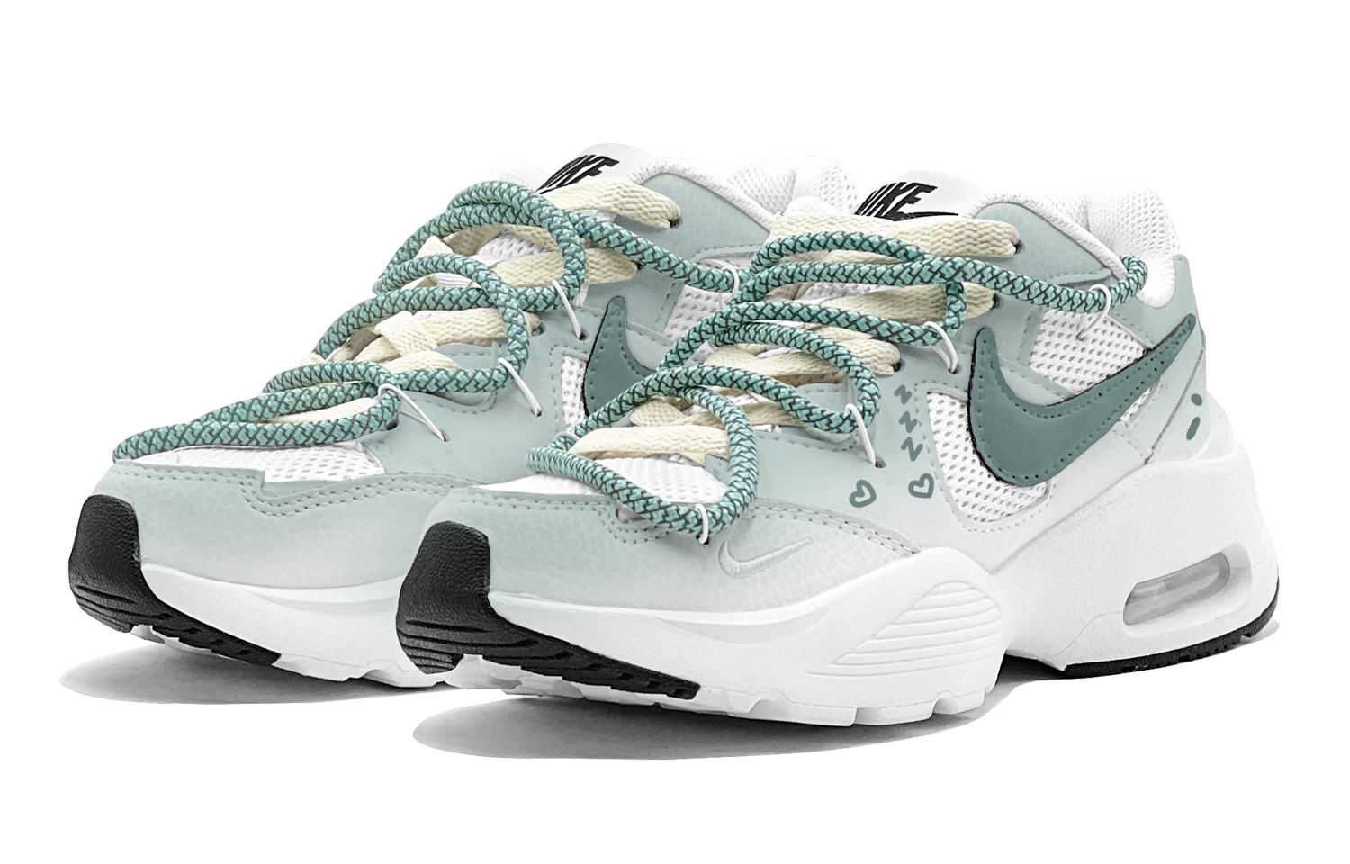 Nike Air Max Fusion Abrasion Resistant Abrasion Resistant Low top Running Shoes Women’s Green White