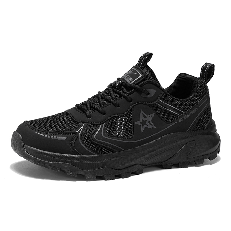 Binary Cushioning Rebound Lightweight Breathable Slip Resistant Low top Outdoor Shoes Men’s Black