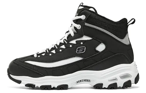 Skechers D'Lites 1.0 Top Grain Cow Leather Casual Shoes High top Women's Black
