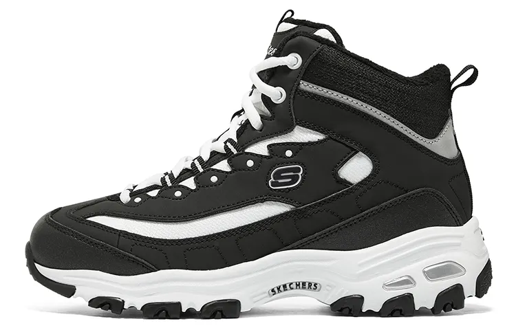 Skechers D'Lites 1.0 Top Grain Cow Leather Casual Shoes High top Women's Black