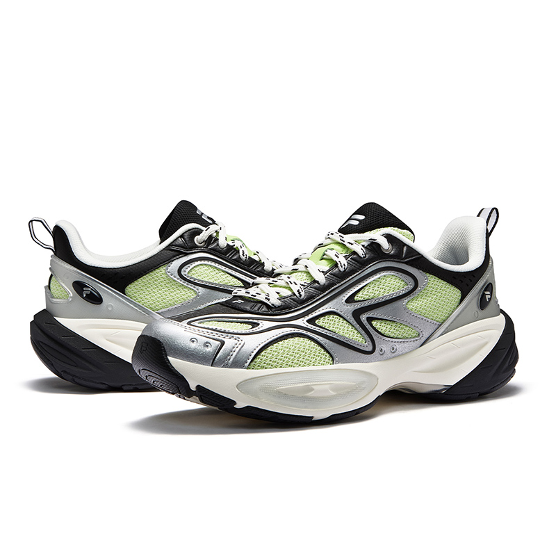 FILA FUSION BUZZARD II Meteorite Shoes 2 Low top Casual Running Shoes Men’s Green Silver