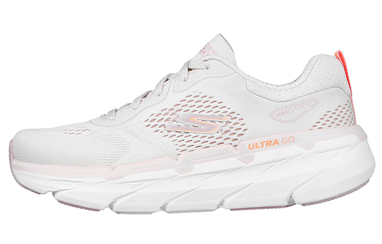 Skechers Skechers Max Cushioning Premier Xingmai series comfortable fabric shock-absorbing and wear-resistant low-top running shoes women's natural pink