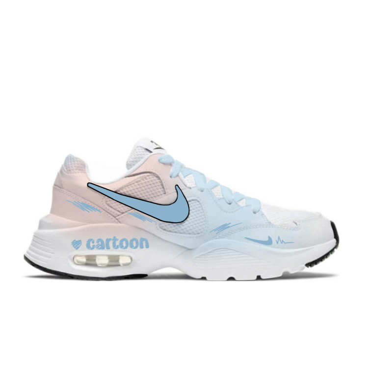 Nike Air Max Fusion Abrasion Resistant Slip Resistant Low top Air Cushion Running Shoes Women’s Yellow Brown Blue