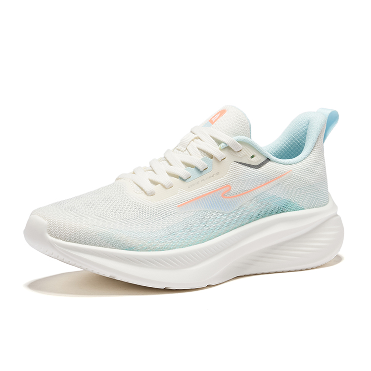 Erke Thunderclap Running Shoes Women’s Low Top Microcrystal White Tranquil Blue