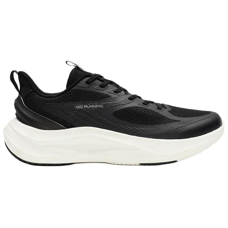 QIAODAN Cushioning Breathable Lightweight Low top Long Distance Running Shoes Women’s Black Jordan White