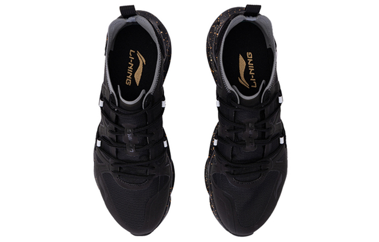 Li Ning Cushioning Breathable Rebound Low top Running Shoes Men’s Black Blue