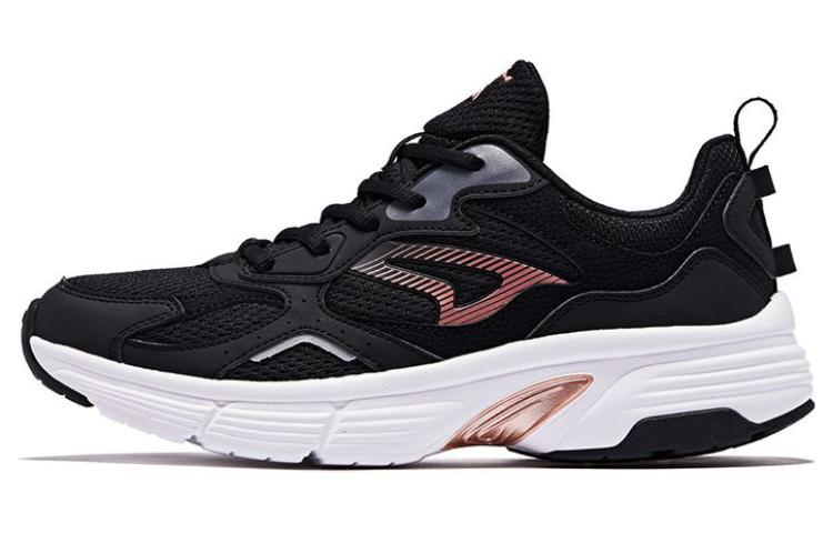 QIAODAN Mesh Abrasion Resistant Breathable Abrasion Resistant Breathable Low top Running Shoes Women’s Black Gold