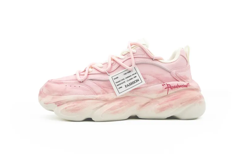 Anta Cushioning Slip Resistant Abrasion Resistant Low top Chunky Sneakers Women's Dirty Pink