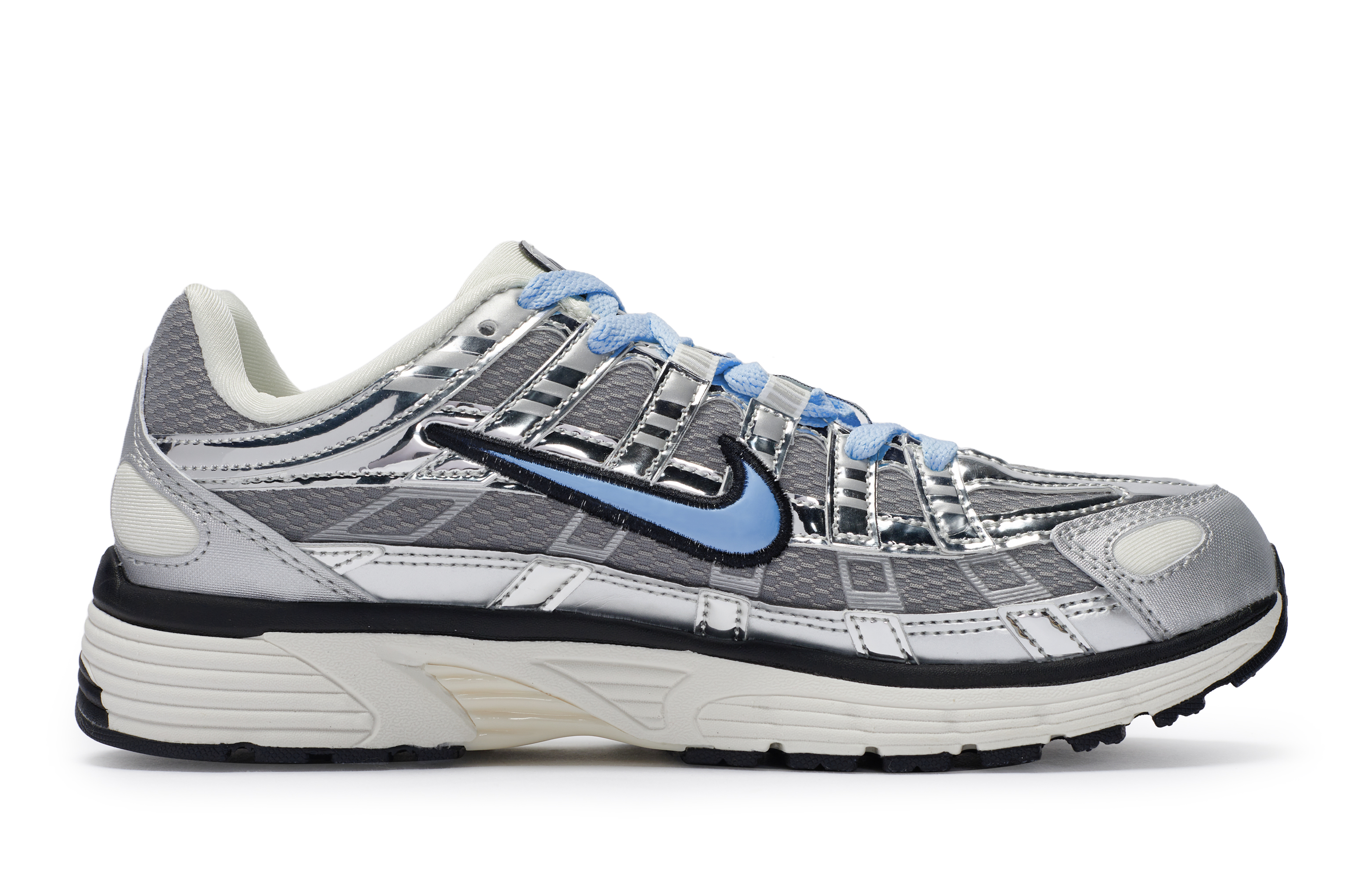 Nike P 6000 Slip Resistant, Abrasion Resistant, Breathable Low top Y2k Retro Running Shoes Unisex Silver Gray Blue
