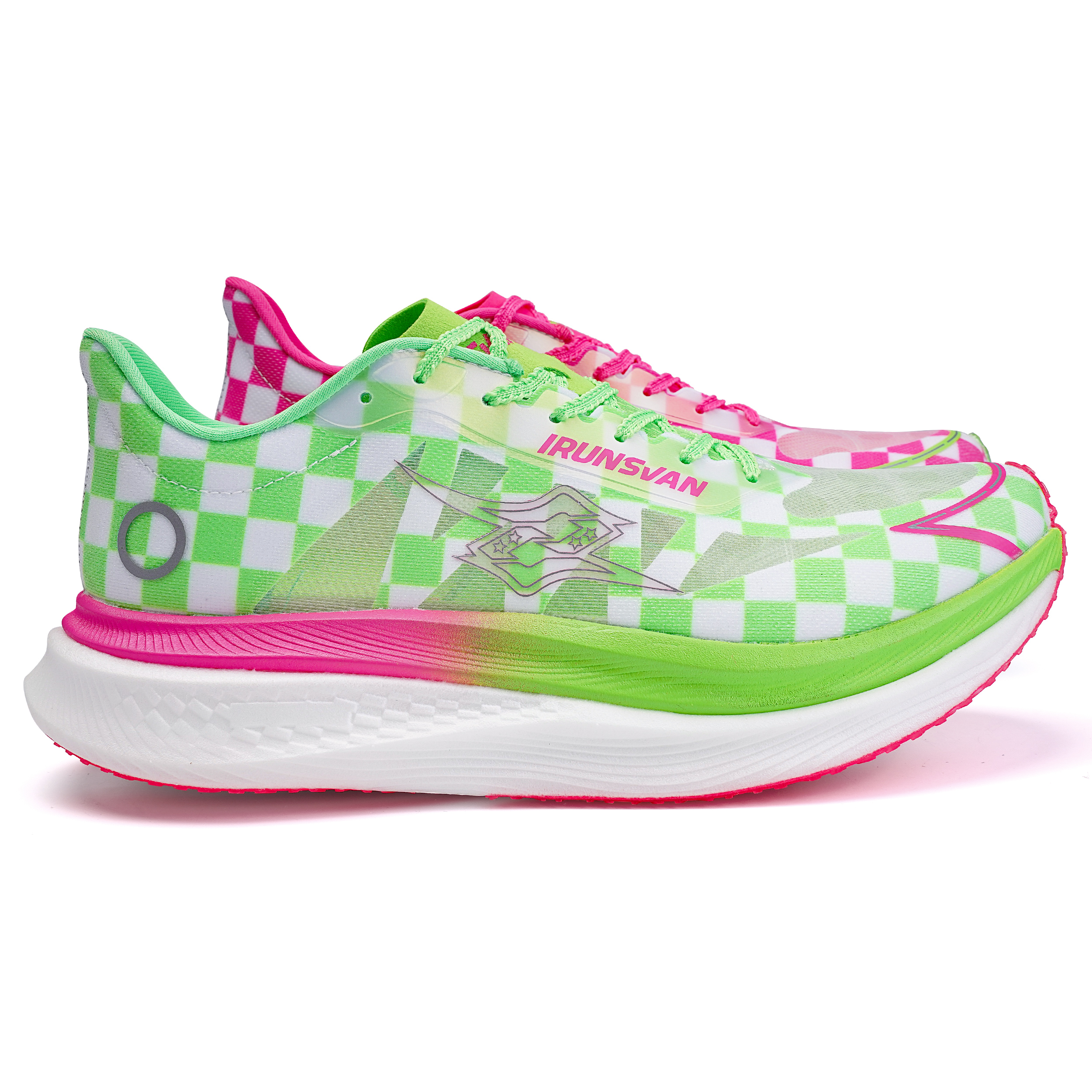 IRUNSVAN Running Shoes Unisex Mismatched Color Block Rose & Turquoise