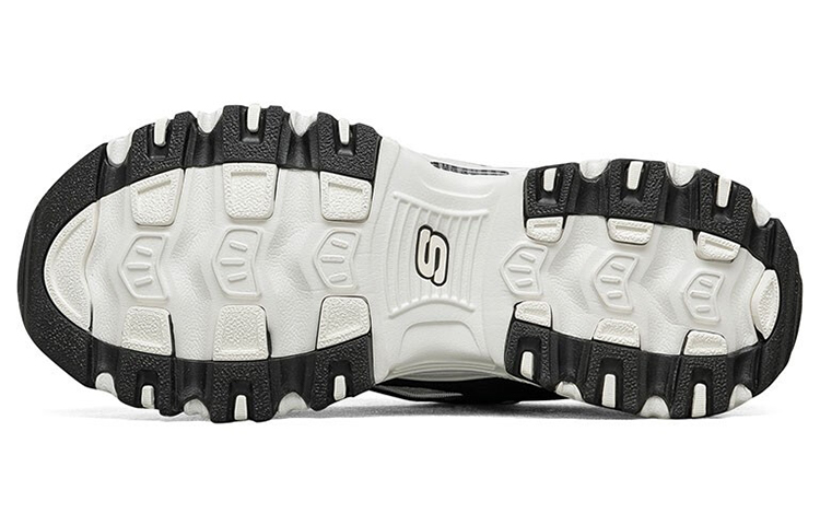 Женские кроссовки Skechers D'LITES 1.0 (черно-белые) — Чёрный / белый — фото 6