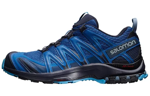 SALOMON XA Pro 3D ADV Textile, Leather Slip Resistant Abrasion Resistant Low top Outdoor Shoes Blue