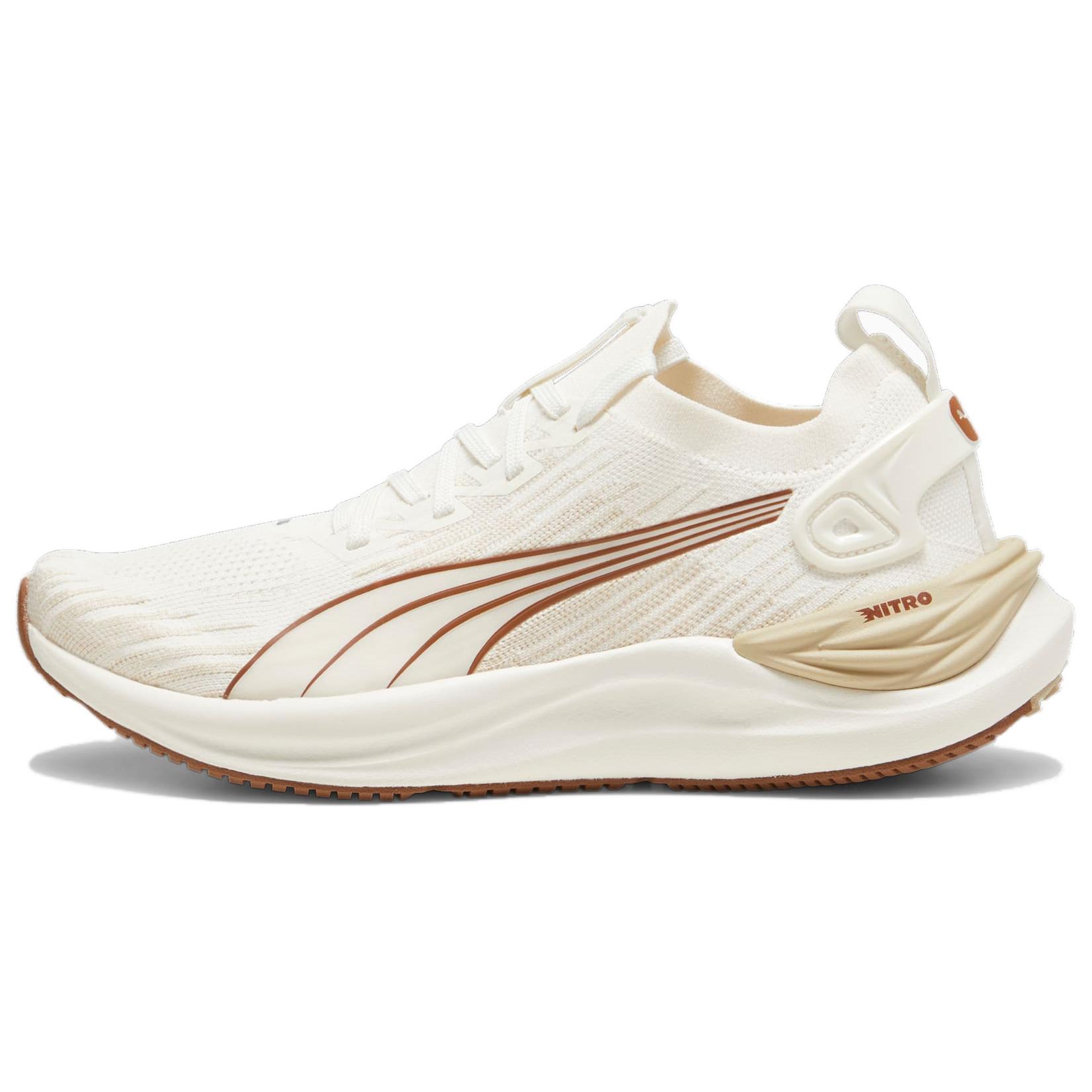 PUMA Electrify Nitro 3 Slip Resistant Abrasion Resistant Cushioning Low top Running Shoes Women's Beige