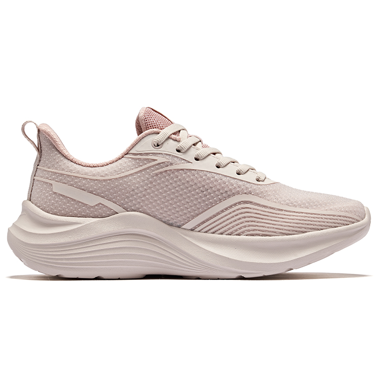 Erke Fabric Cushioning Rebound Cushioning Rebound Low top Casual Running Shoes Women’s Painted Gray Clay Pink