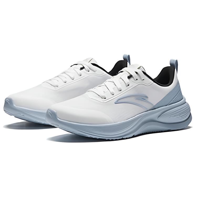 Anta Cushioning Slip Resistant Breathable Lightweight Low top Training Sprint Running Shoes Men’s White Blue