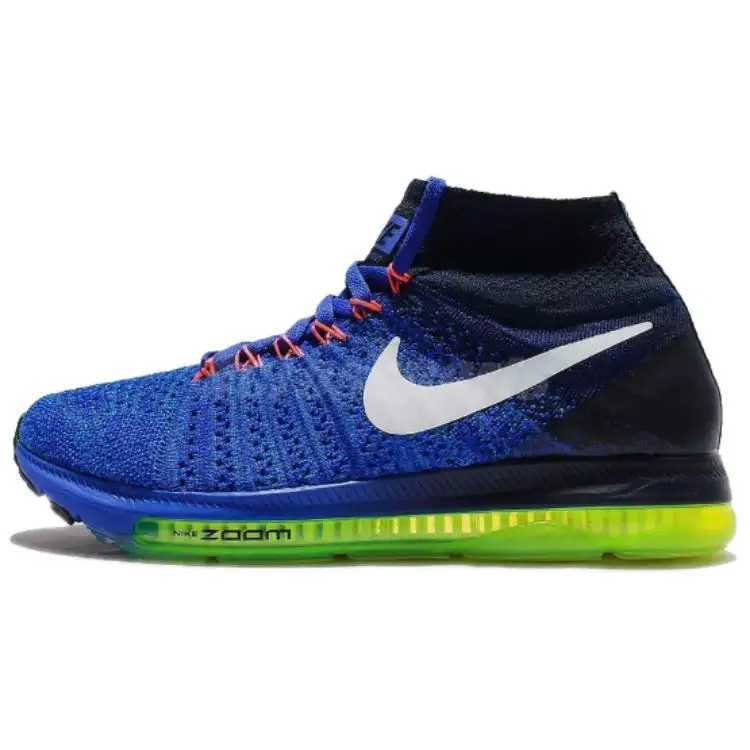 Nike Zoom All Out Flyknit Slip Resistant Mid top Running Shoes Women's Blue