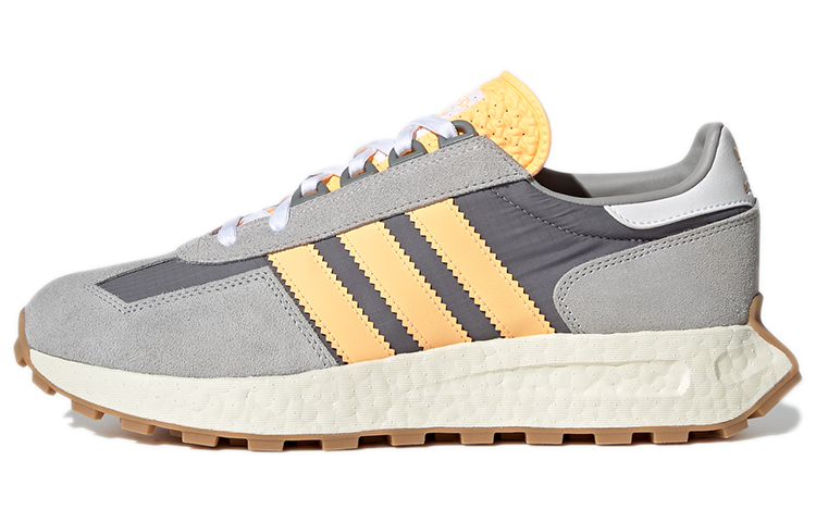 Adidas originals Retropy E5 retro comfortable fabric leather non-slip wear-resistant low-top running shoes men and women same style gray yellow