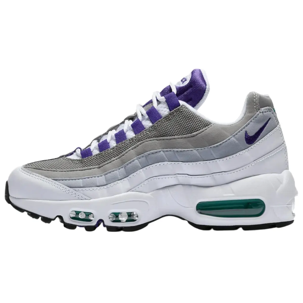 Nike Air Max 95 Abrasion Resistant Abrasion Resistant Low top Casual Running Shoes Women's White Purple