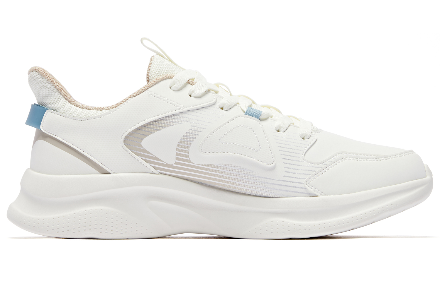 QIAODAN Slip Resistant Abrasion Resistant Breathable Low top Running Shoes Men’s White