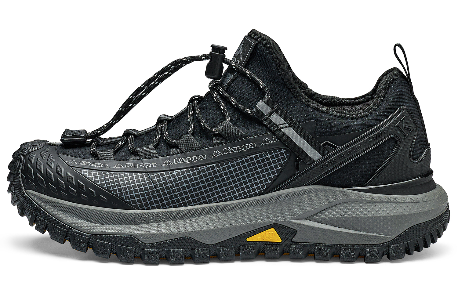 Kappa Height Increasing Abrasion Resistant Slip Resistant Low top Running Shoes Men’s Black Gray