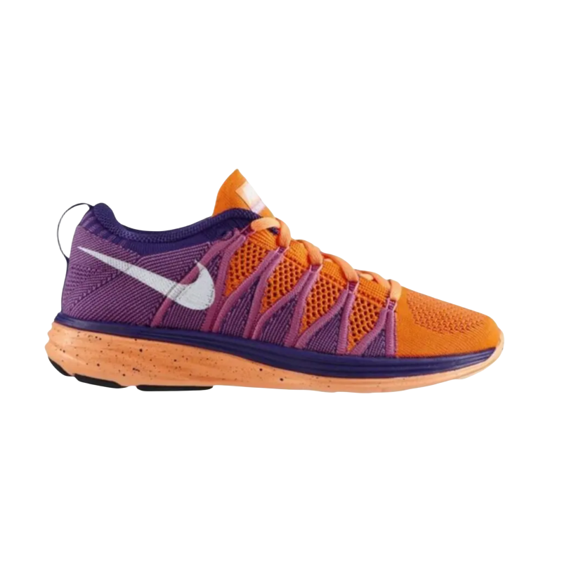 Nike Flyknit Lunar 2 Slip Resistant Abrasion Resistant Low top Casual Running Shoes Women’s Purple Orange