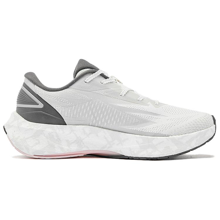 QIAODAN Flying Shadow 4.0 Fabric Cushioning Slip Resistant Low top Casual Running Shoes Women’s White Gray