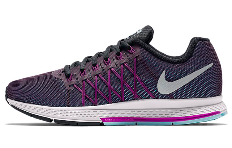 Nike Air Zoom Prestige Fabric Cushioning Slip Resistant Low top Running Shoes Women’s Black Purple