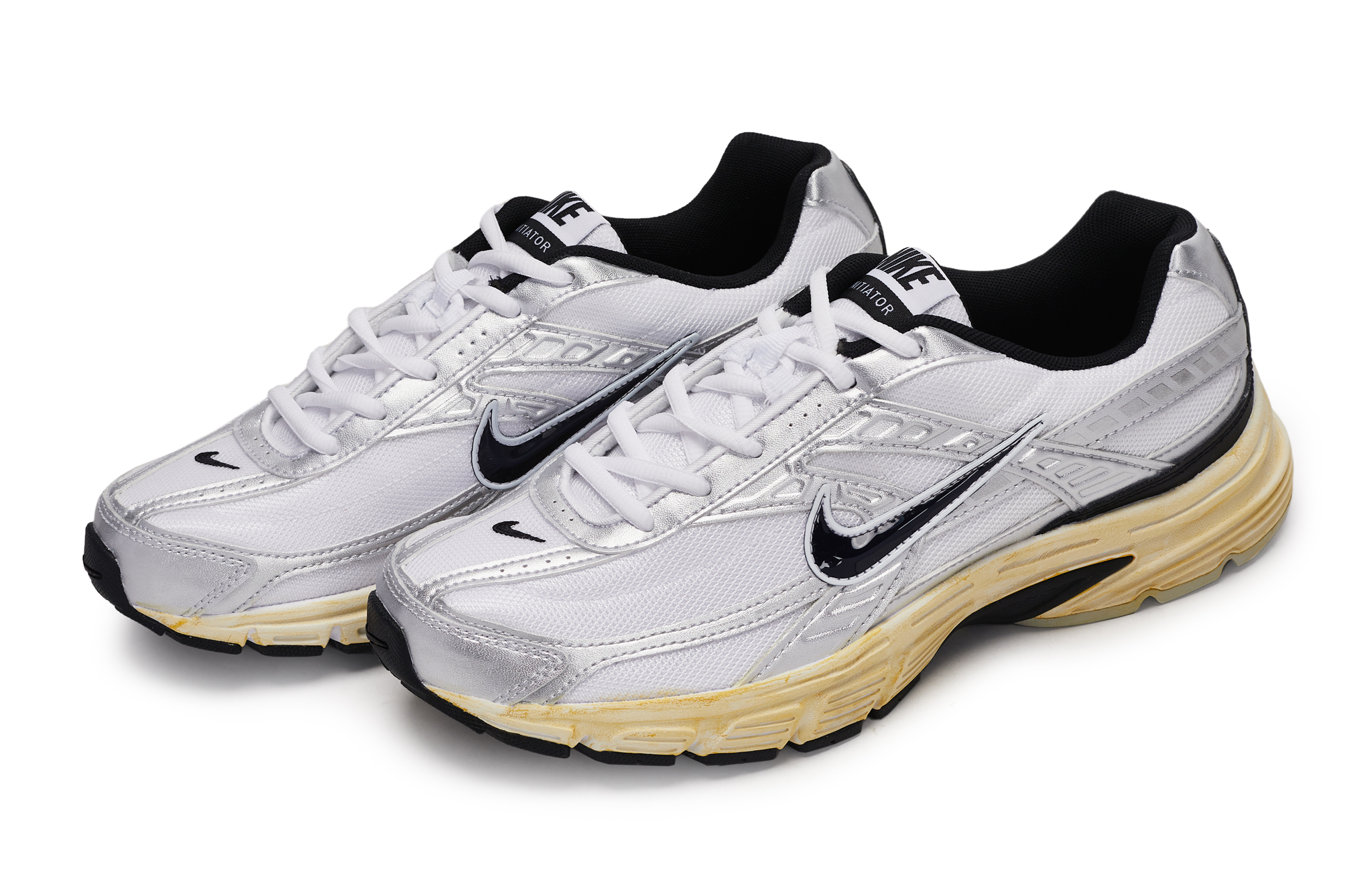 Nike Initiator Slip Resistant Abrasion Resistant Low top Running Shoes Men’s Black Silver Brown