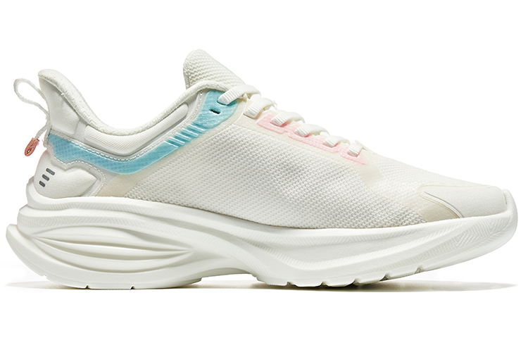Erke Textile, Synthetic Leather Slip Resistant Abrasion Resistant Low top Running Shoes Women’s White Blue