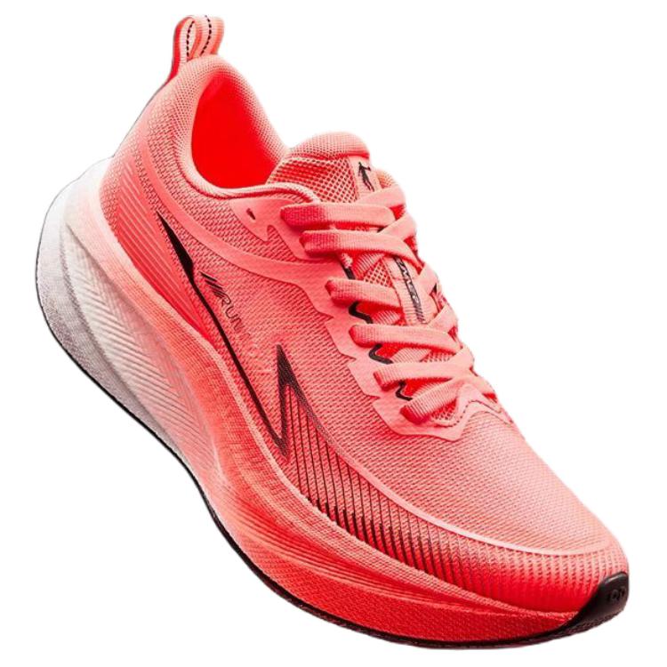 QIAODAN Fabric Cushioning Slip Resistant Abrasion Resistant Low top Casual Racing Running Shoes Men’s Red