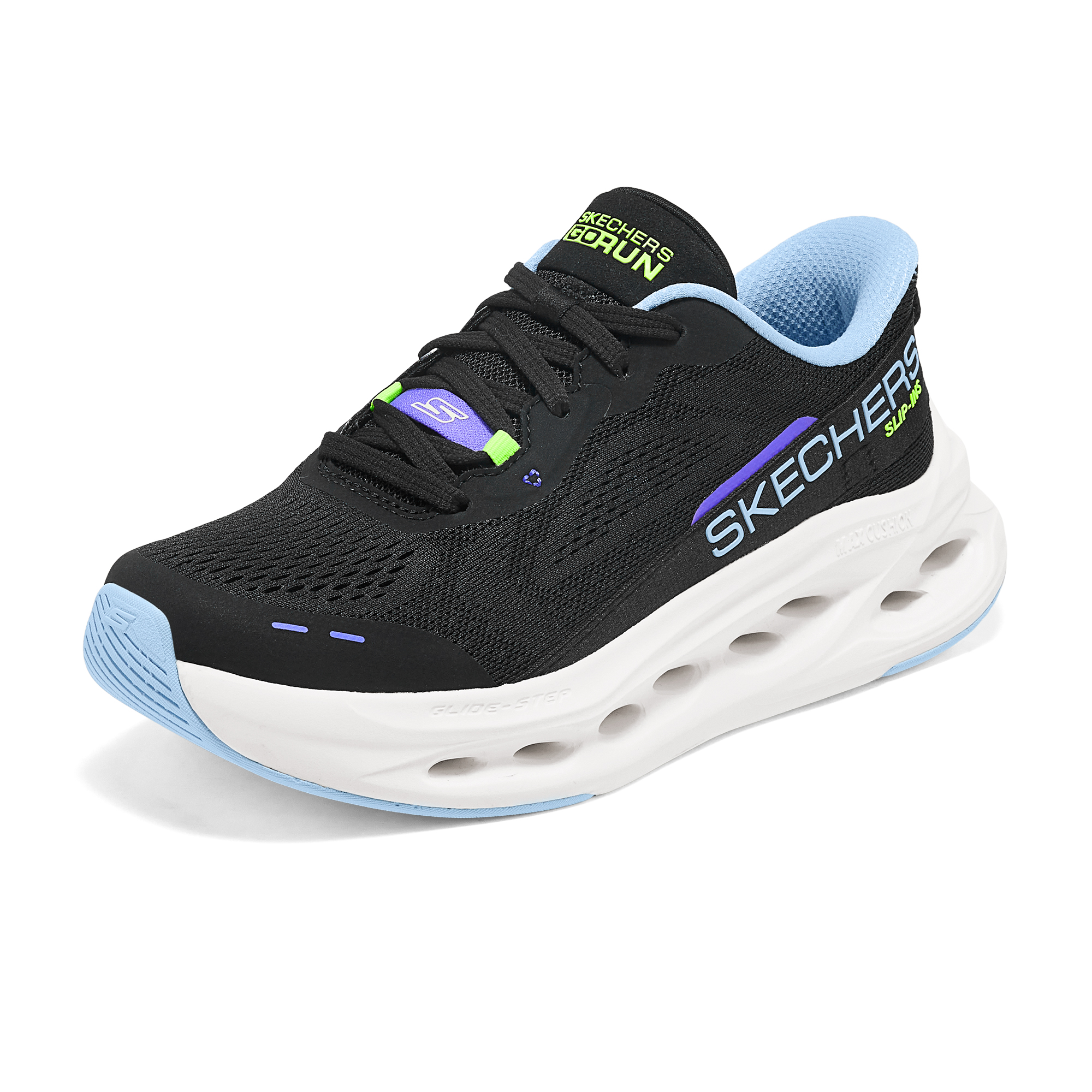 Skechers Breathable Lightweight Support Cushioning Balance Anti Rollover Low top Casual Running Shoes Women’s Black