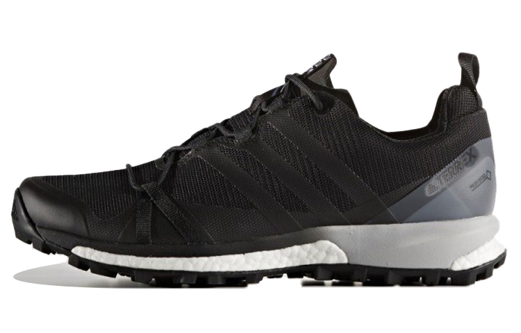 Adidas Terrex Agravic comfortable sports mesh fabric shock-absorbing, wear-resistant and breathable low-top marathon running shoes men's black gray