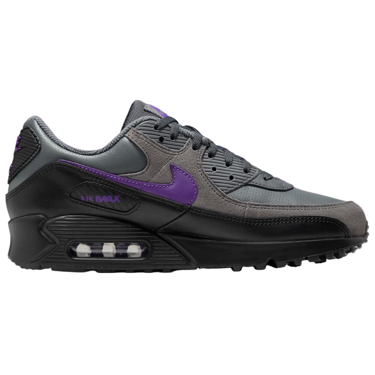 Nike Air Max 90 Abrasion Resistant Abrasion Resistant Low top Composite Material Running Shoes Unisex Black Purple