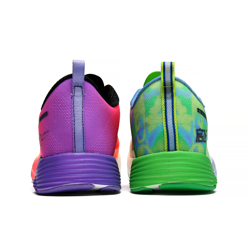 QIFEI Running Shoes Unisex Low Top Yellow/Pink/Green Camouflage