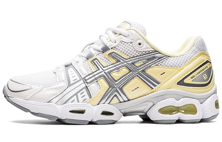Женские кроссовки ASICS Asics GEL-Nimbus 9 (бело-серебристые с желтым)