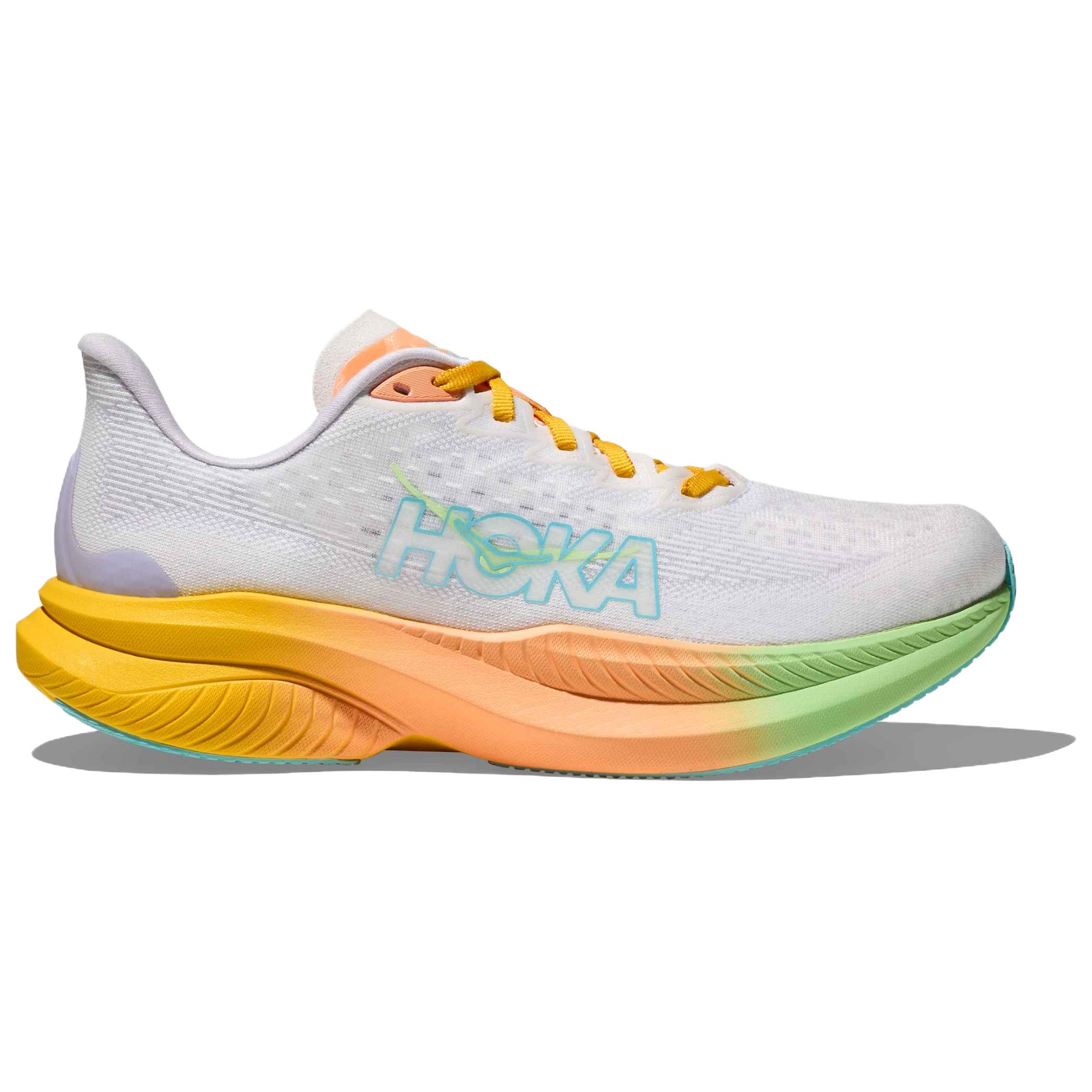 HOKA ONE ONE MACH 6 Breathable Low top Running Shoes Women’s White Orange