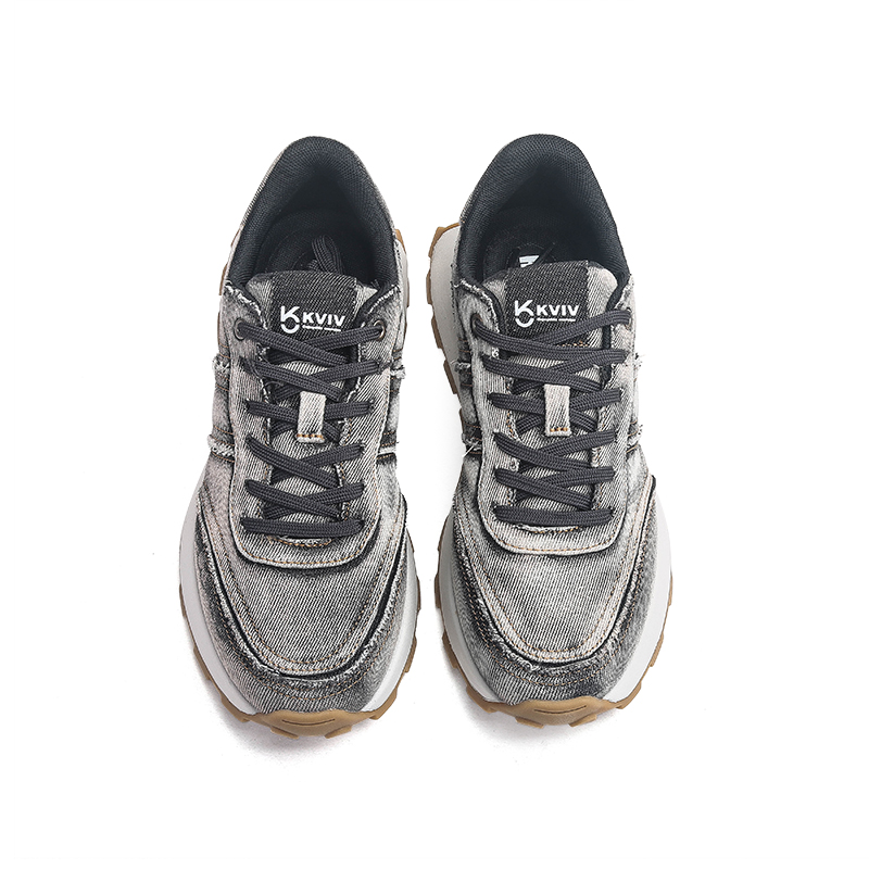 KVIV Height Increasing Abrasion Resistant Lightweight Breathable Slip Resistant Low top Running Shoes Unisex Gray