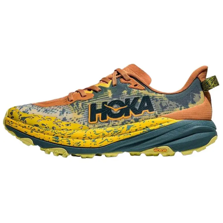 HOKA ONE ONE Speedgoat 6 Cushioning Abrasion Resistant Rebound Low top Running Shoes Men's Yellow Orange